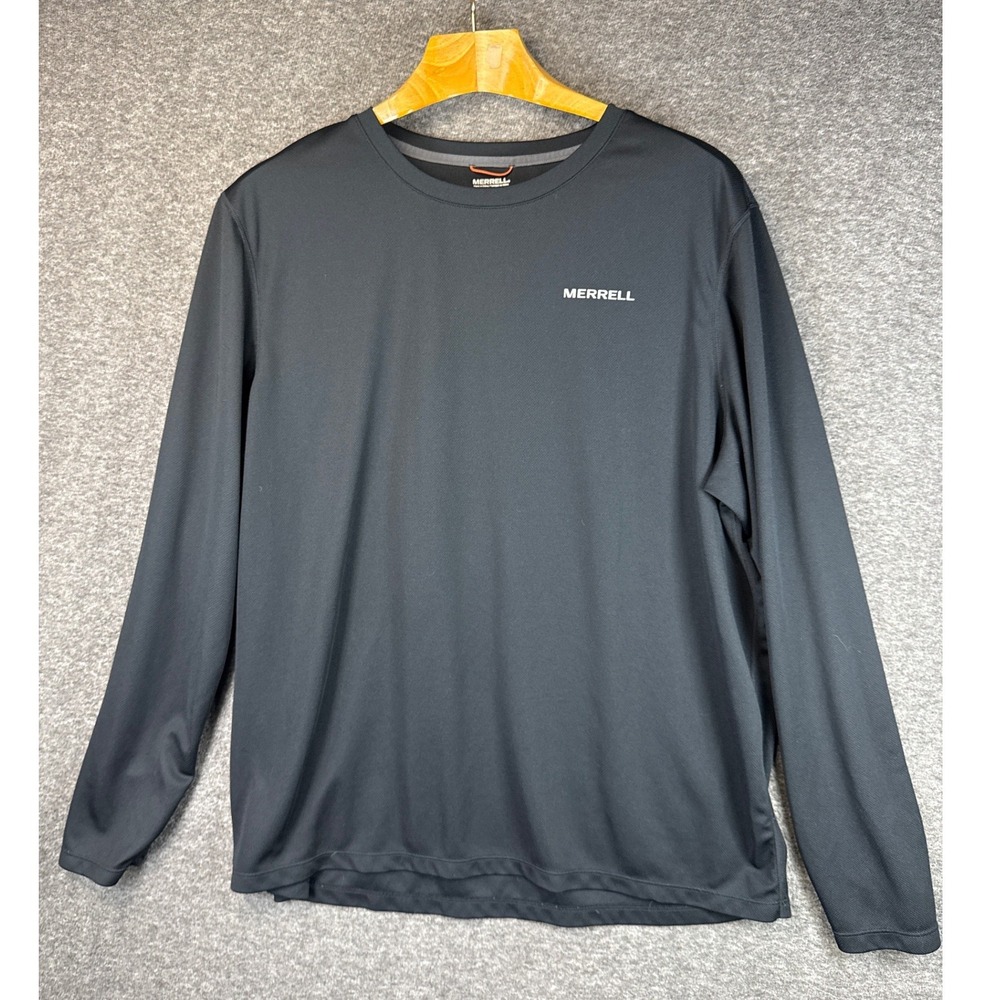 Merrell Base Layer Black Long Sleeve Performance T Shirt Crew Neck Mens Size XL